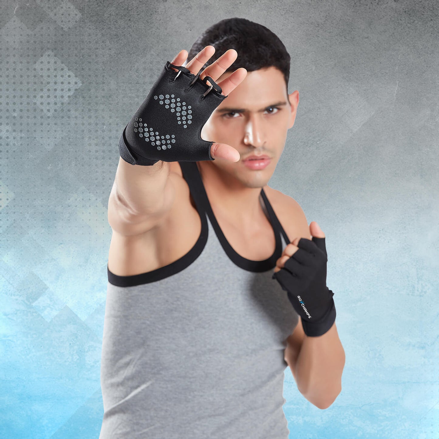 GoChamps Neoprene Shoulder Support + Multi Sports Gloves With Wrist Support + Elbow Support