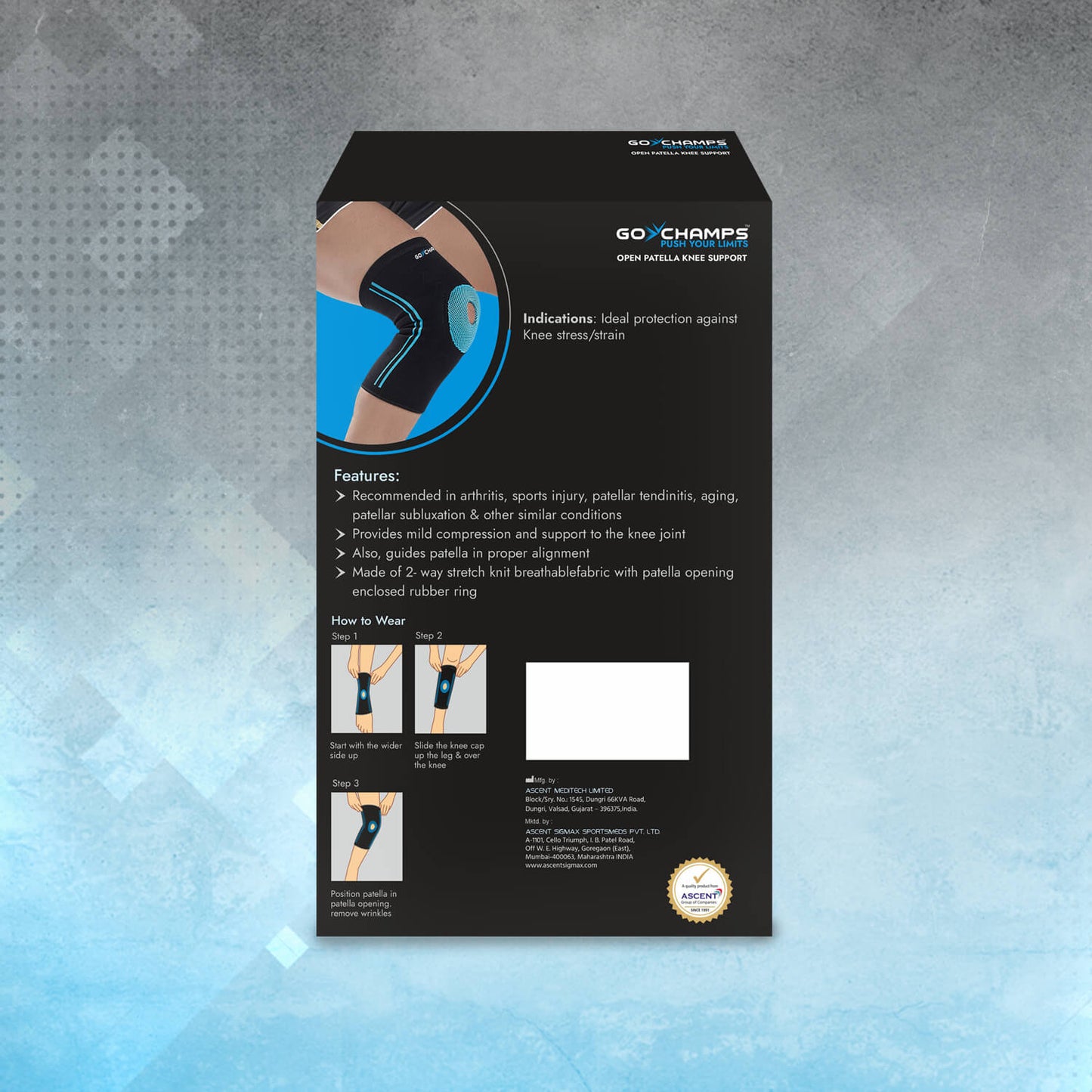 GoChamps Open Patella Knee Support