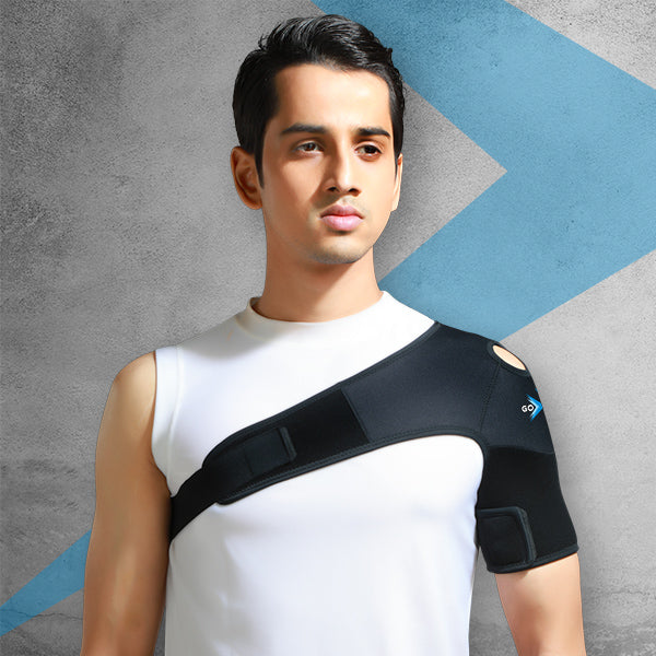 GoChamps Neoprene Shoulder Support + Multi Sports Gloves With Wrist Support + Elbow Support