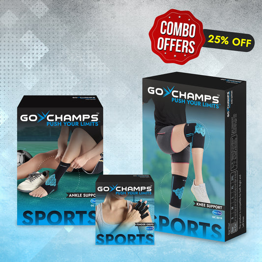 GoChamps Ankle Support + Knee Support + Finger Grips